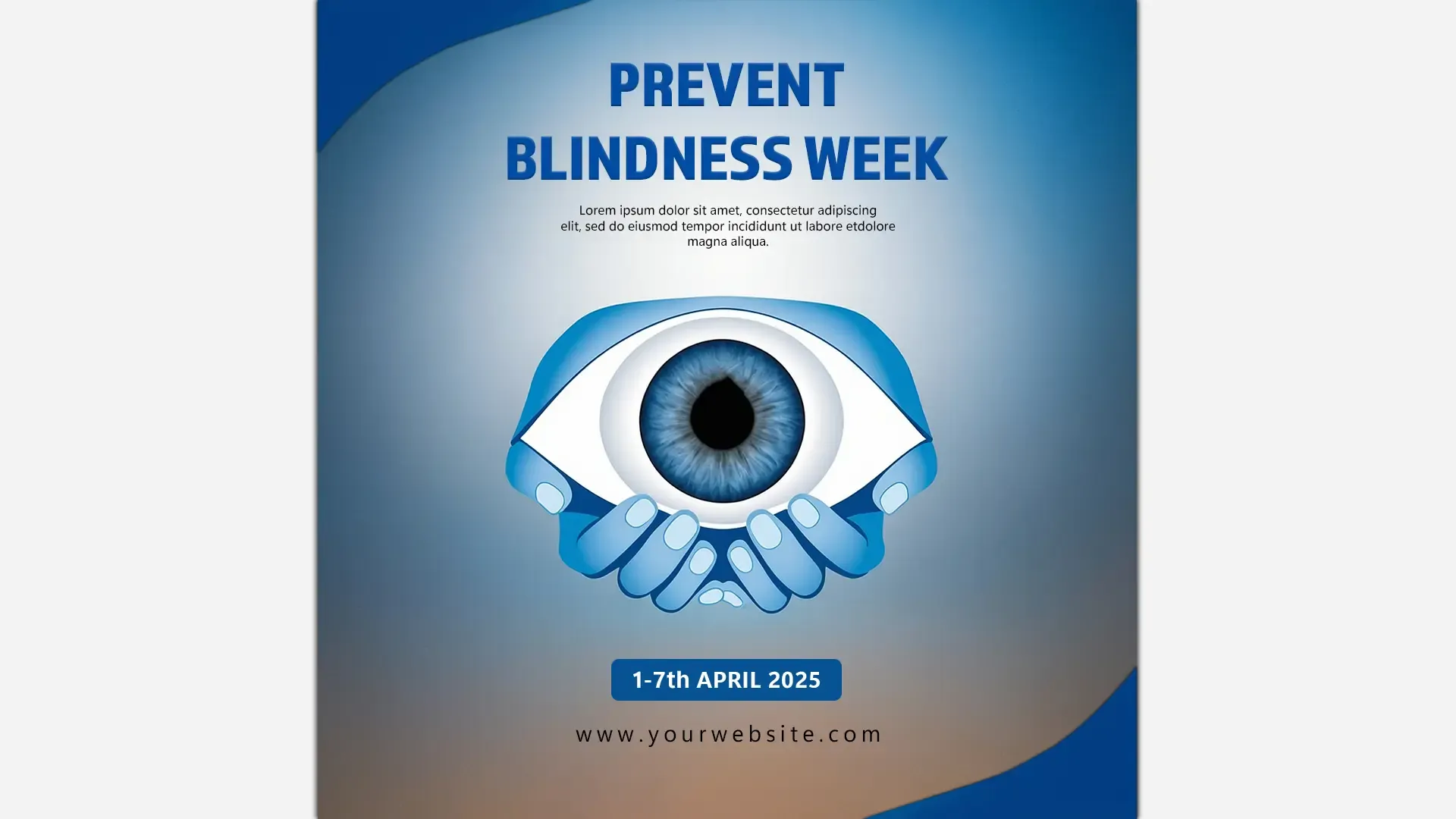 World Blindness Week Instagram Post PSD with Hands Holding Eye Design image